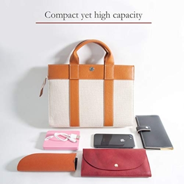 MALTA Genuine Leather Canvas Mini Tote Bag for Women