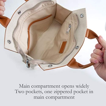 MALTA Genuine Leather Canvas Mini Tote Bag for Women