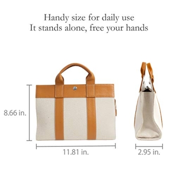 MALTA Genuine Leather Canvas Mini Tote Bag for Women