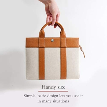 MALTA Genuine Leather Canvas Mini Tote Bag for Women