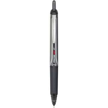 Pilot, Precise V5 RT Refillable & Retractable Rolling Ball Pens, Extra Fine Point 0.5 mm, Black, Pack of 6