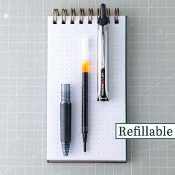 Pilot, Precise V5 RT Refillable & Retractable Rolling Ball Pens, Extra Fine Point 0.5 mm, Black, Pack of 6