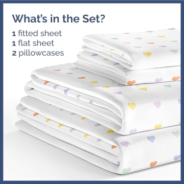 Kids Hearts Queen 4 Piece Sheet Set - Colorful & Cozy Bedding