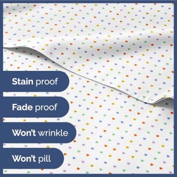 Kids Hearts Queen 4 Piece Sheet Set - Colorful & Cozy Bedding