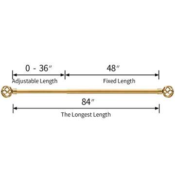 Oneach Adjustable Curtain Rod 48''-84'' for All Curtains