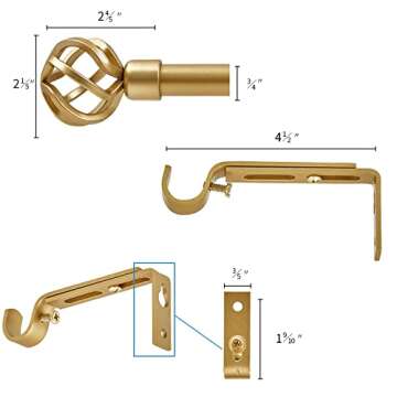 Oneach Adjustable Curtain Rod 48''-84'' for All Curtains