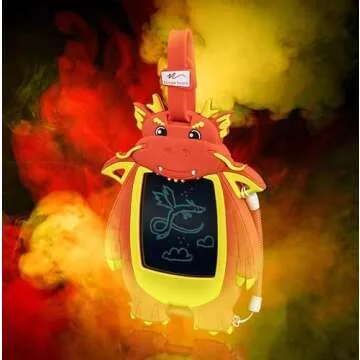 Boogie Board Kids Sketch Pals Portable Authentic Doodle Board, 4-inch Reusable Drawing Pad with Attached Stylus, Perfect for Travel & Road Trips for Kids Ages 4+, Dragon - Limited Edition