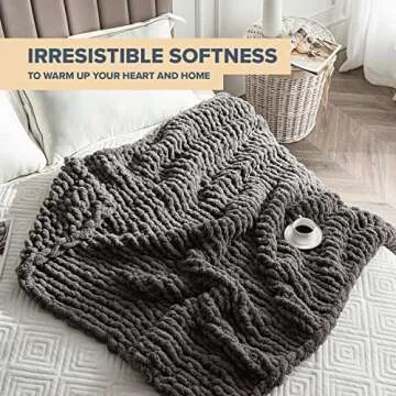Soft Chenille Chunky Knit Blanket - Cozy Throw for All Seasons