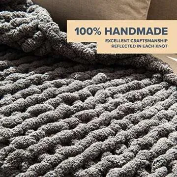 Soft Chenille Chunky Knit Blanket - Cozy Throw for All Seasons