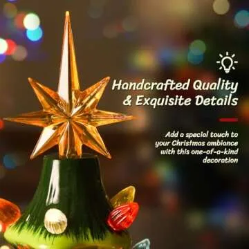 Lakumu Hand Painted 16.5" Tabletop Christmas Tree with Lights