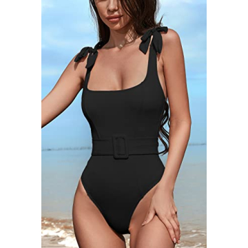 Stylish QINSEN Women's One Piece Swimsuit with Adjustable Straps