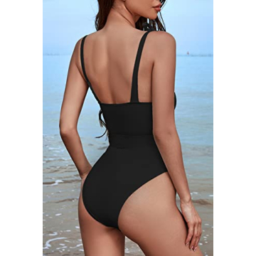 Stylish QINSEN Women's One Piece Swimsuit with Adjustable Straps
