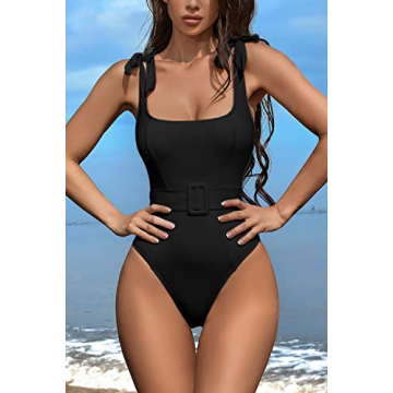Stylish QINSEN Women's One Piece Swimsuit with Adjustable Straps