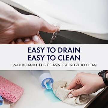 BASIN - Heavy Duty Under Sink Mat - The Original Silicone Under Sink Mats for Kitchen Waterproof - Under Sink Tray for Kitchen Waterproof - Under Sink Cover Kitchen Cabinet Liner White 34.25x22