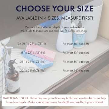 BASIN - Heavy Duty Under Sink Mat - The Original Silicone Under Sink Mats for Kitchen Waterproof - Under Sink Tray for Kitchen Waterproof - Under Sink Cover Kitchen Cabinet Liner White 34.25x22