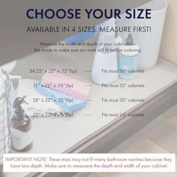 BASIN - Heavy Duty Under Sink Mat - The Original Silicone Under Sink Mats for Kitchen Waterproof - Under Sink Tray for Kitchen Waterproof - Under Sink Cover Kitchen Cabinet Liner White 34.25x22