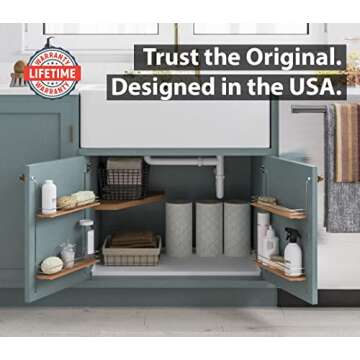 BASIN - Heavy Duty Under Sink Mat - The Original Silicone Under Sink Mats for Kitchen Waterproof - Under Sink Tray for Kitchen Waterproof - Under Sink Cover Kitchen Cabinet Liner White 34.25x22