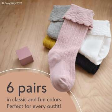 Shop CozyWay Baby Knee High Bow Socks for Girls 6 Pack