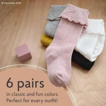 Shop CozyWay Baby Knee High Bow Socks for Girls 6 Pack