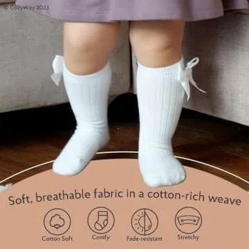 Shop CozyWay Baby Knee High Bow Socks for Girls 6 Pack