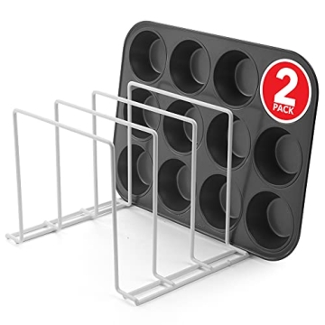 Steel Baking Pan Organizer Rack - Perfect for Kitchen Storage