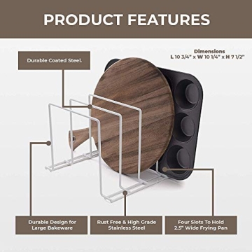 Steel Baking Pan Organizer Rack - Perfect for Kitchen Storage