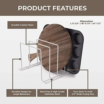 Steel Baking Pan Organizer Rack - Perfect for Kitchen Storage