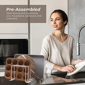 Steel Baking Pan Organizer Rack - Perfect for Kitchen Storage