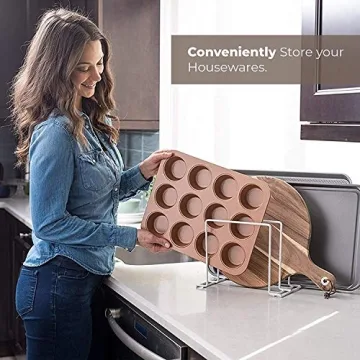 Steel Baking Pan Organizer Rack - Perfect for Kitchen Storage