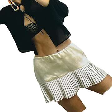 Women Low Waist Mini Skirts for Retro Aesthetic Style