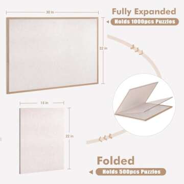 Lightomorrow Jigsaw Puzzle Board with 4 Sorting Trays for 1000 Pieces