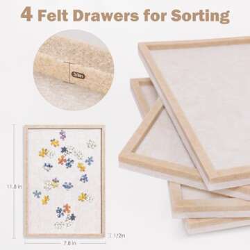 Lightomorrow Puzzle Board: Felt Surface & 4 Trays