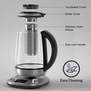 Mecity Electric Tea Kettle - 9 Preset Brewing Functions