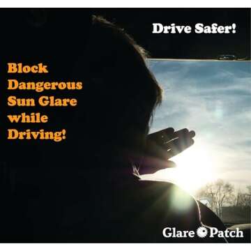 The Glare Patch - The Original Miniature Static Cling Window Shade. Pack of 2! Sun Shade for Your Si...