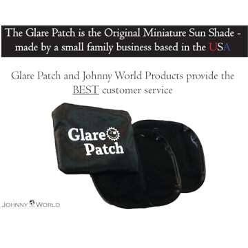 The Glare Patch - The Original Miniature Static Cling Window Shade. Pack of 2! Sun Shade for Your Side Window and Light Glare