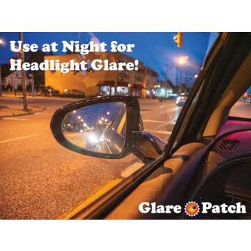 The Glare Patch - The Original Miniature Static Cling Window Shade. Pack of 2! Sun Shade for Your Side Window and Light Glare