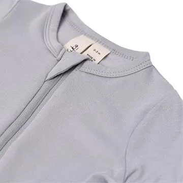 KYTE BABY Unisex Zipper Closure Footies, Rayon Made From Bamboo (0-3 Months, Storm)