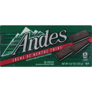 Andes Creme De Menthe Thin Mints - After Dinner Mints - Rectangular Chocolate Sandwich Mint Candies ...