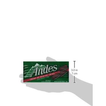 Andes Creme De Menthe Thin Mints - After Dinner Mints - Rectangular Chocolate Sandwich Mint Candies – 4.67 Oz, 28 Count