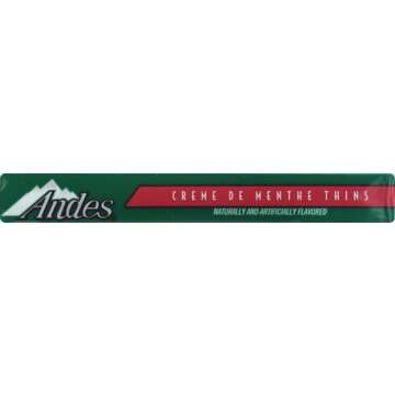 Andes Creme De Menthe Thin Mints - After Dinner Mints - Rectangular Chocolate Sandwich Mint Candies – 4.67 Oz, 28 Count