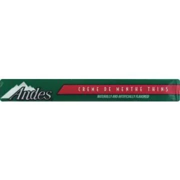 Andes Creme De Menthe Thin Mints - After Dinner Mints - Rectangular Chocolate Sandwich Mint Candies – 4.67 Oz, 28 Count