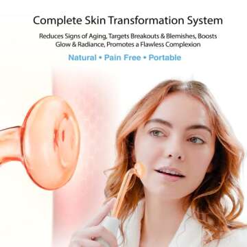 NuDerma Portable Handheld High Frequency Skin Therapy Wand Machine w/Neon – Anti-Aging - Skin Tightening - Wrinkle Reducing - Dark Circles – Clarifying - Hair & Scalp Stimulator