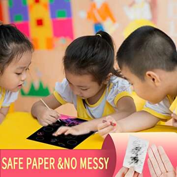 OPUHOHR 3 Set Magic Scratch Paper Art, Colorful Magic Drawing Art Book with 3 Scratch Pen for Birthday Halloween Christmas Party Games Projects Kits(Dinosaurs/Underwater World/Spaceman)