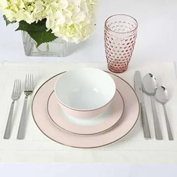 Elegant Martha Stewart Dinnerware Set with Gold Rim