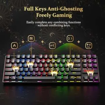 Redragon K552 Mechanical Gaming Keyboard, LED Gaming Keyboard with Red Switches, 87 Full Anti-ghosting Keys, Unique Metal Rim for Windows Gaming PC - Black