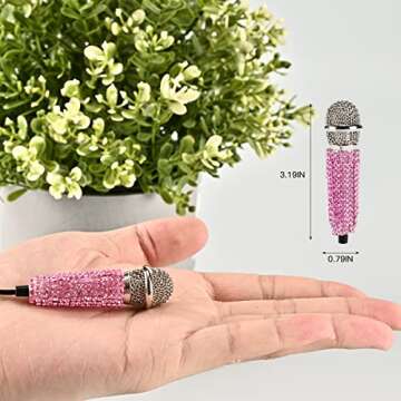 DELADOLA Mini Microphone,Portable Vocal Tiny Microphone, Asmr Microphone,Phone Microphone, Mini Kara...