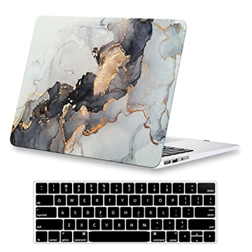 KEROM Black Crocodile MacBook Pro 13 inch Case with Keyboard Cover