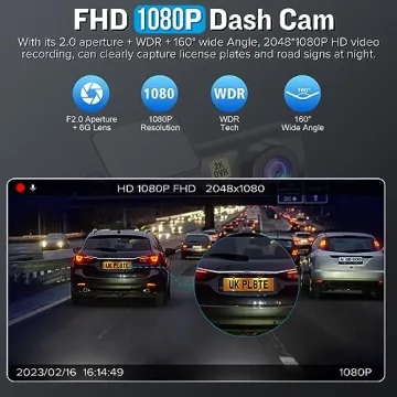 2K Dash Cam with 64GB SD Card for Enhanced Protection