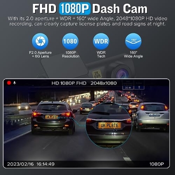2K Dash Cam with 64GB SD Card for Enhanced Protection