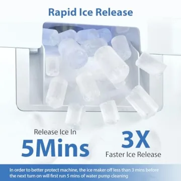 Aeitto Nugget Ice Maker Countertop, 55lbs/Day, Rapid Ice Release in 5 Mins, Large Capacity Chewable Ice Maker, Self-Cleaning with Stainless Steel Housing Ice Machine for Home Office and Party, Silver
